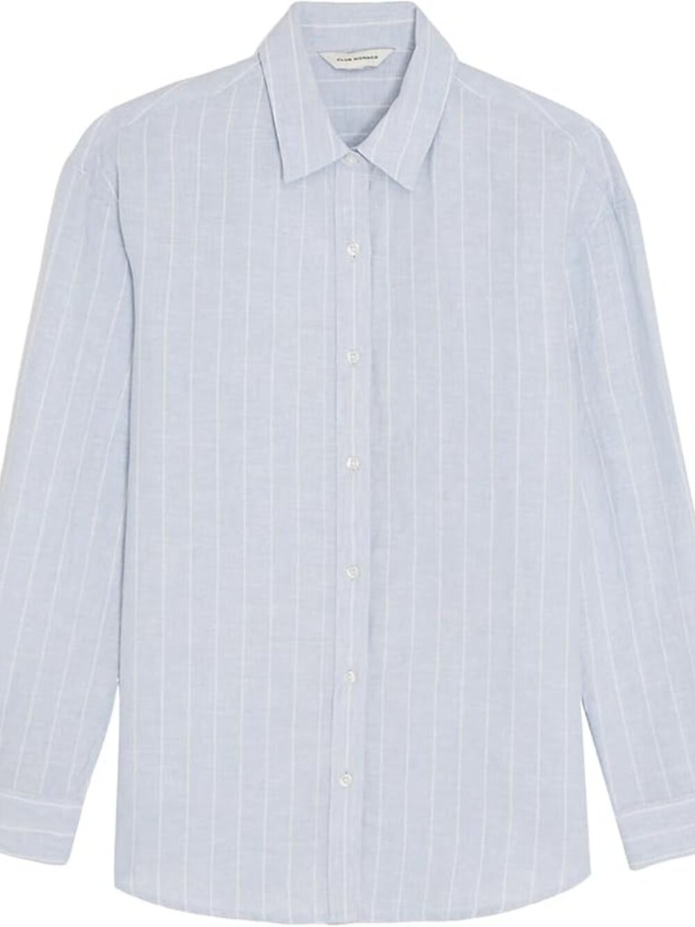 NWT Club Monaco Light Blue & white striped 100%Linen-Blend Button Shirt, size XL - Picture 4 of 6